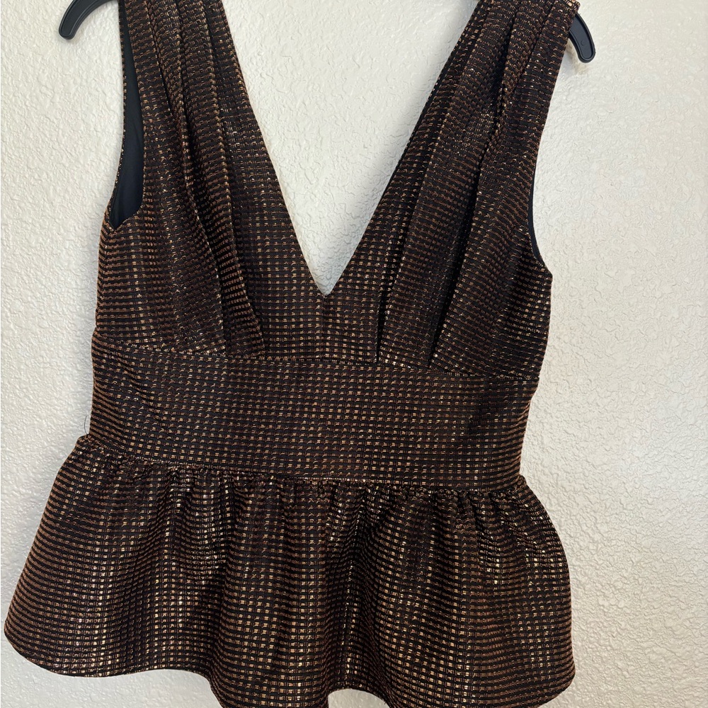 Jealous Tomato Black and Gold Striped Top